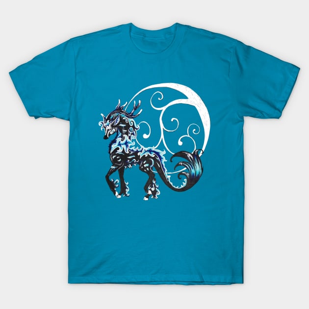 Black and Blue Kirin T-Shirt by Lady Lilac